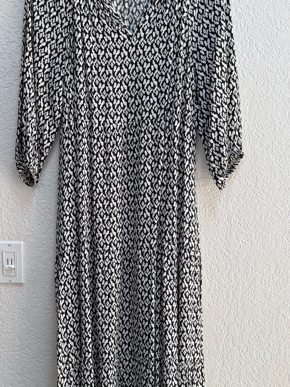 Style & Co. Black and White Printed Maxi Dress